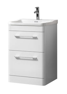 Ava 600mm Floor Standing Unit And Basin White